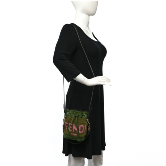 Authentic Fendi Green & Pink Mini Mon Tresor Bucket Bag! - Picture 2 of 9